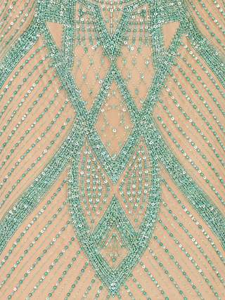 Long Sleeve Beaded Cocktail Dress