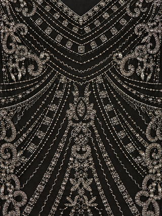 Embellished Cocktail Dress with V-Neckline