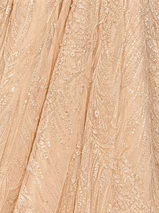 Long Sleeve, A-line Gown with a V-Neckline