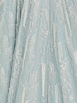 Lace Gown with Cape Sleeves and V-neckline