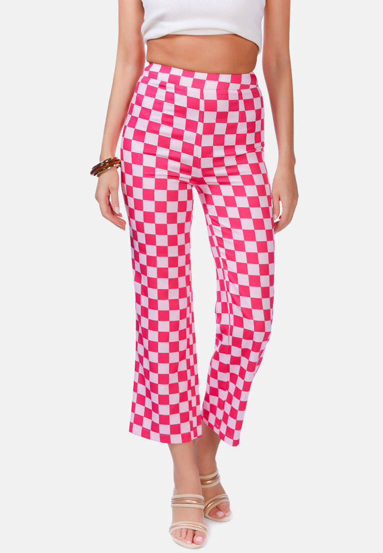 Checkerboard Culottes Pants - Glamourous Grace