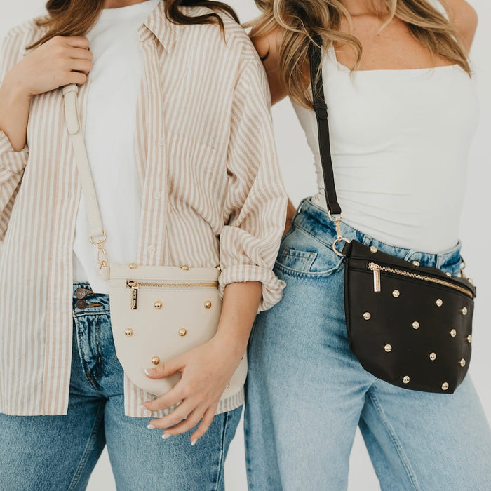 Chic Gold Studded Westlyn Bum Bag - Glamourous Grace
