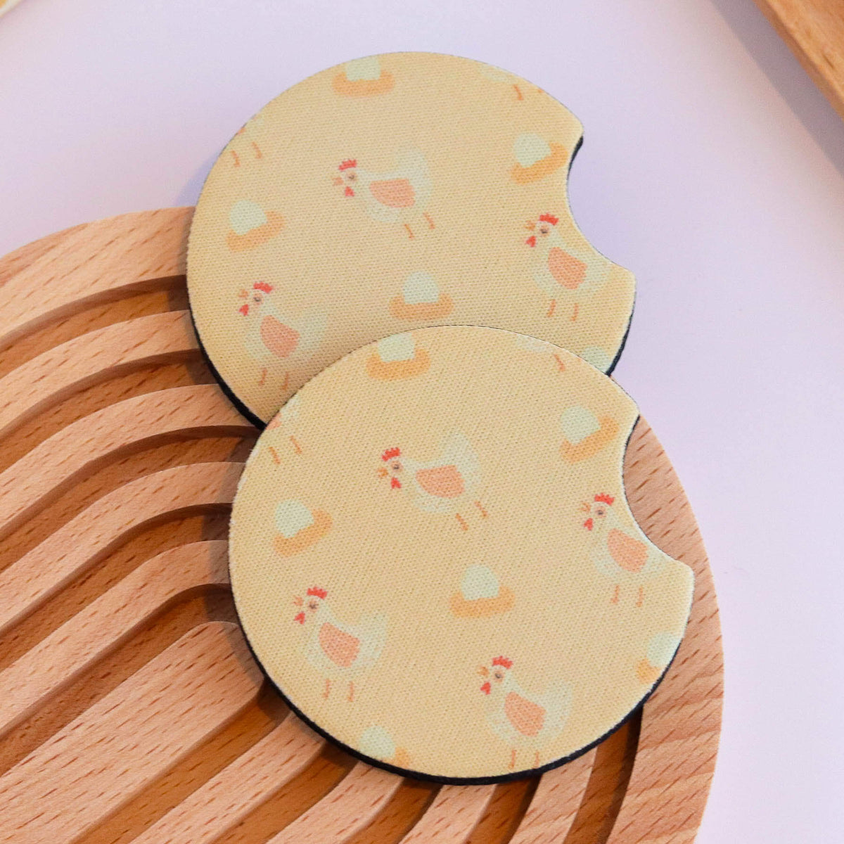 Chicken and Egg Car Coaster (Set of 2) - Glamourous Grace