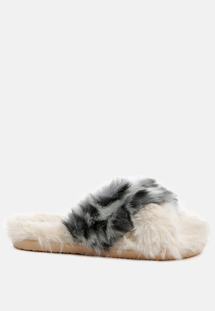 Chipmunk Faux Fur Indoor Flats - Glamourous Grace