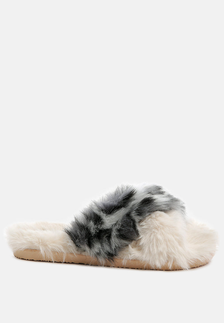 Chipmunk Faux Fur Indoor Flats - Glamourous Grace