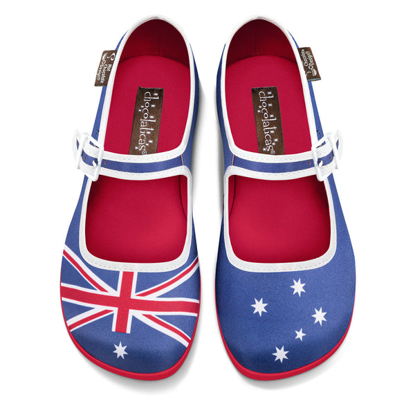 Chocolaticas® Australian Flag Women's Mary Jane Flat - Glamourous Grace