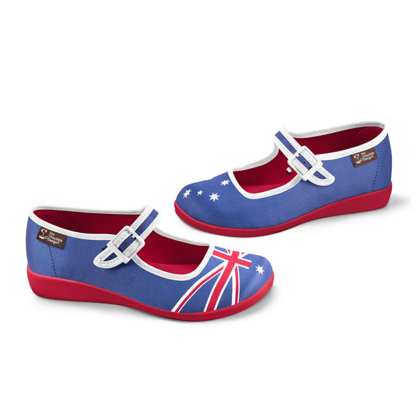 Chocolaticas® Australian Flag Women's Mary Jane Flat - Glamourous Grace