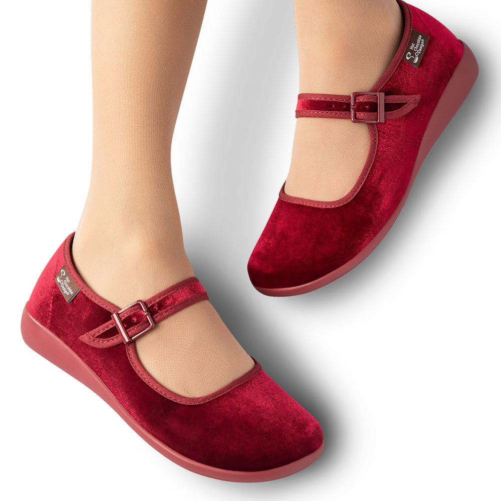 Red Wine Women's Mary Jane Flats - Glamourous Grace