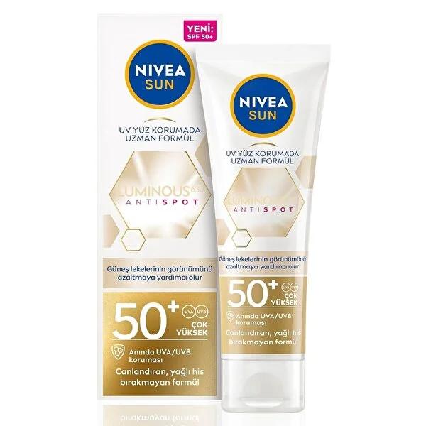Nivea Sunscreen Face Cream SPF50 - Anti-Aging Sun Protection for Face, Neck, and Decolletage - Non-Greasy, Dermatologically Approved - Glamourous Grace