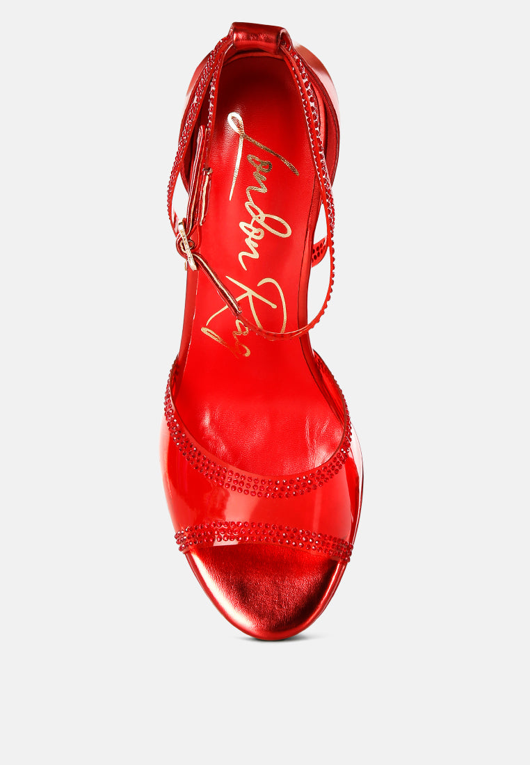Cinderella Rhinestones Embellished Stiletto Platform Sandals - Glamourous Grace