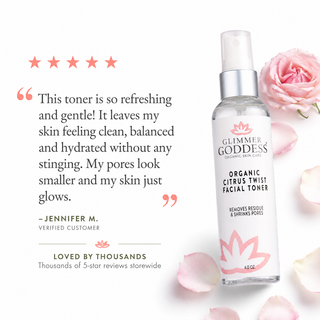 Organic Rose Water Facial Toner – Citrus Twist Toner with Witch Hazel & Aloe for Pore Tightening - Glamourous Grace
