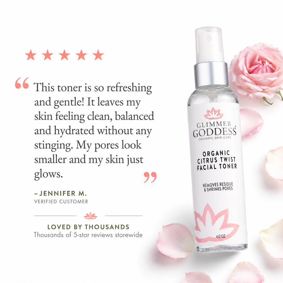 Organic Rose Water Facial Toner – Citrus Twist Toner with Witch Hazel & Aloe for Pore Tightening - Glamourous Grace