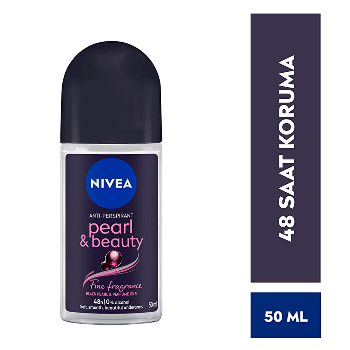 Nivea Pearl & Beauty Deodorant Roll-On for Women - 48-Hour Protection, Alcohol-Free, Fine Fragrance - Glamourous Grace