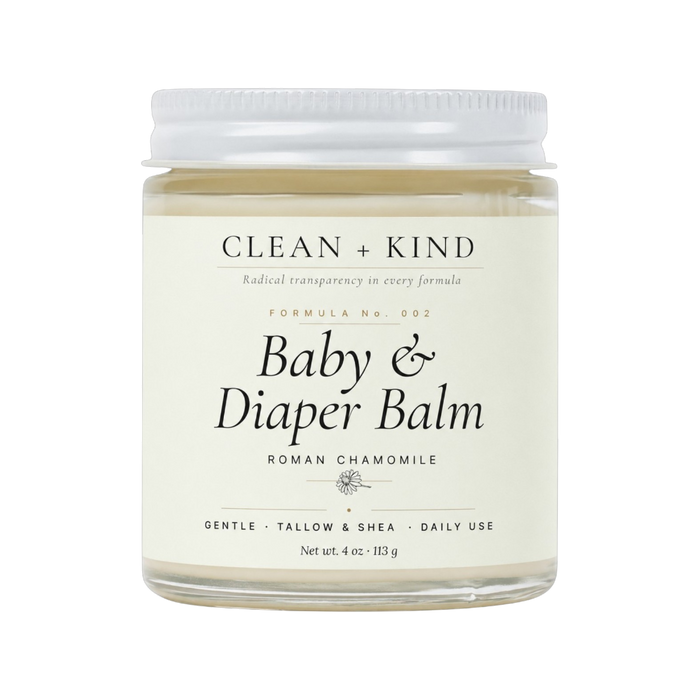Baby & Diaper Balm — Grass-Fed Tallow, Shea & Roman Chamomile, 4 oz