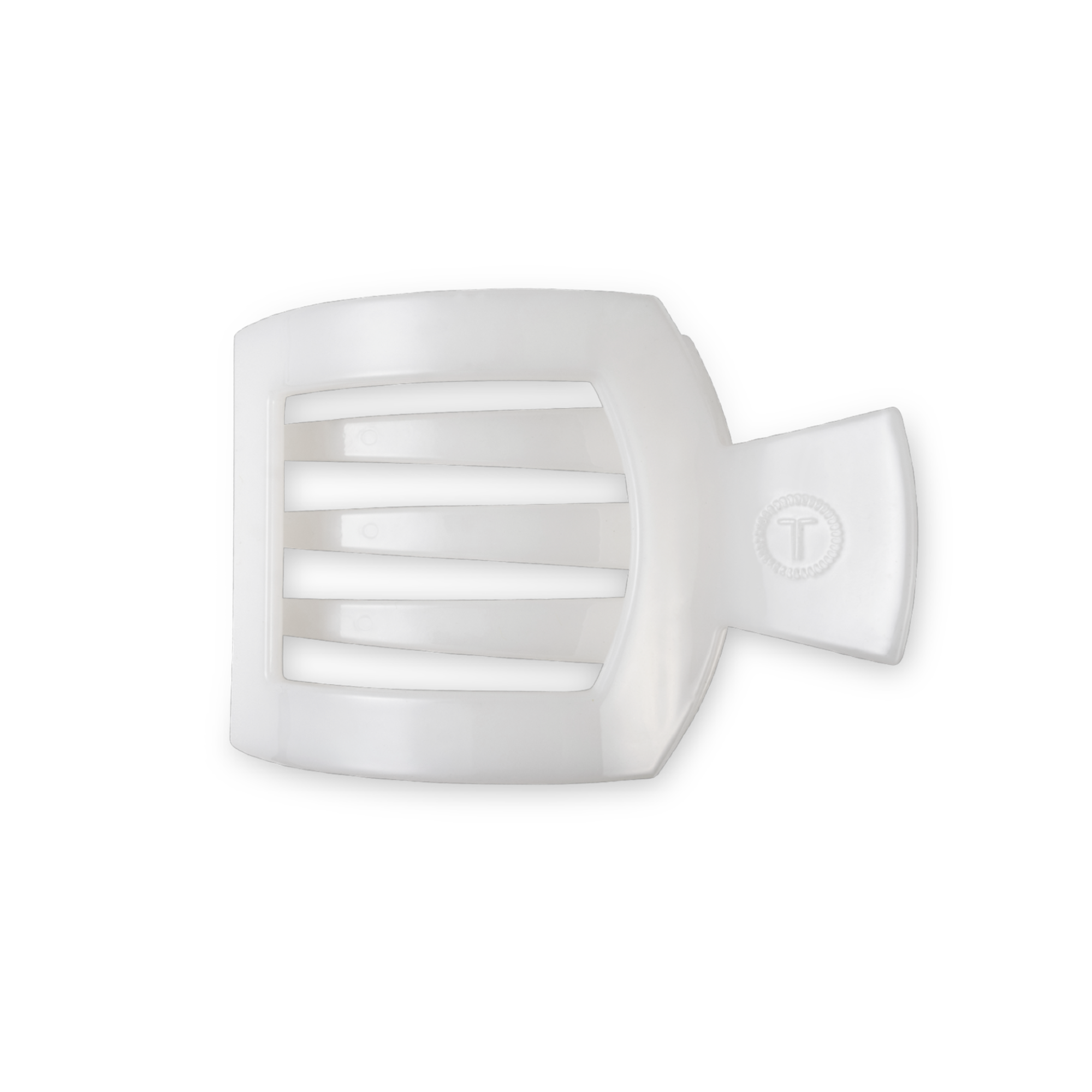 Coconut White Medium Flat Square Hair Clip - Glamourous Grace