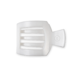 Coconut White Medium Flat Square Hair Clip - Glamourous Grace