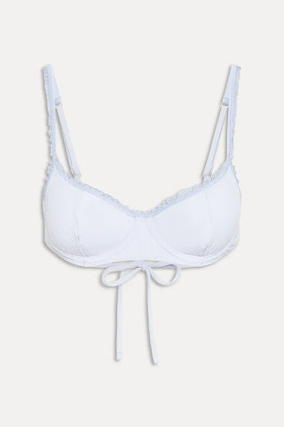 Cola Ribbed Bikini Top Something Blue