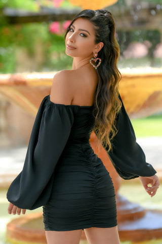 Rhea Mini Dress -Black - Glamourous Grace