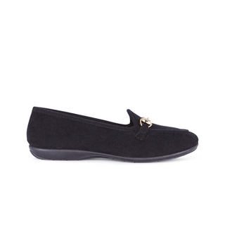 Comfy Black Suede Slipper - Glamourous Grace