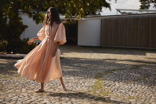 BROMELIA DRESS IN HOT PEACH - Glamourous Grace