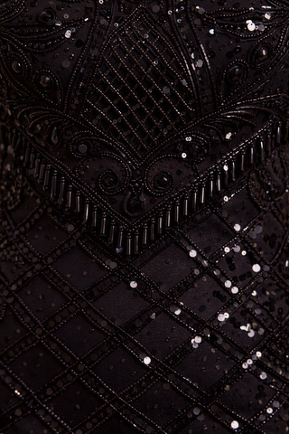 Beaded Short Dress with Fringe | 28842