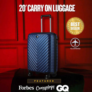 20-inch Blue Carry-On Hardcase Roller Luggage - Glamourous Grace