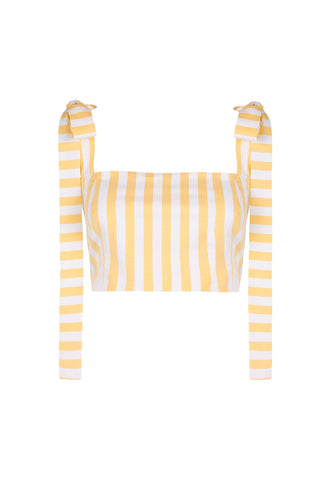 MIMOSA TOP IN YELLOW STRIPES - Glamourous Grace