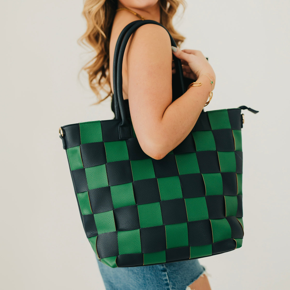 Courtney Checkered Tote - Glamourous Grace