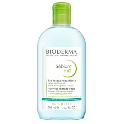 Bioderma Sebium H2O Micellar Water for Oily and Acne-Prone Skin - Gentle Makeup Remover & Cleanser, Dermatologically Tested, 16.91 fl oz - Glamourous Grace