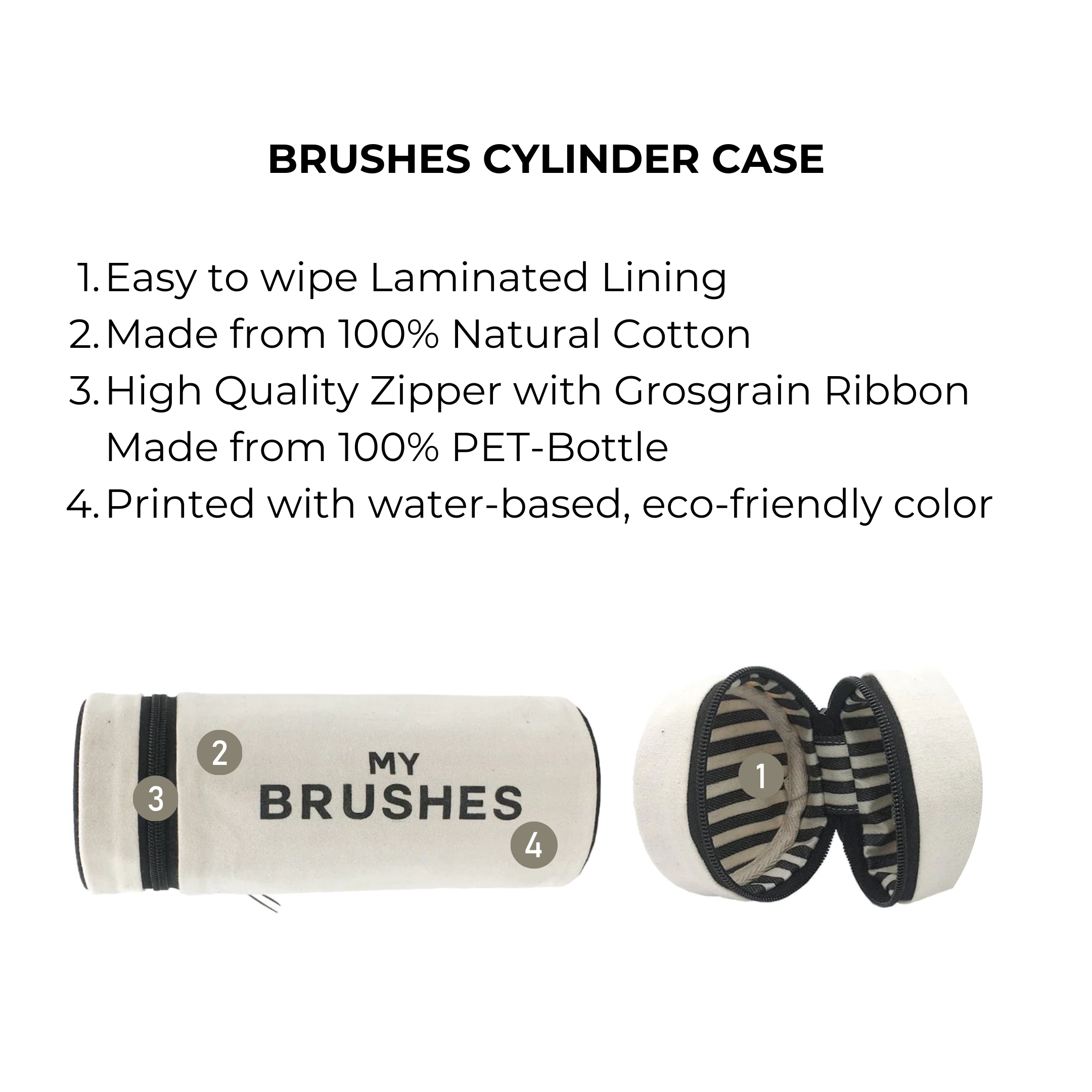 Brushes, Cylinder Case – Cream - Glamourous Grace