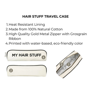 Hair Stuff Travel Case – Cream - Glamourous Grace