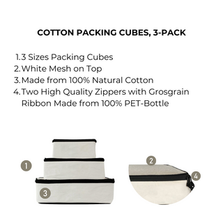 Personalized Packing Cubes, 3-pack – Cream - Glamourous Grace