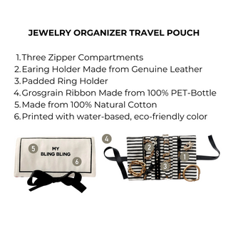 Jewelry Organizer, Travel Pouch – Bling Bling – Cream - Glamourous Grace