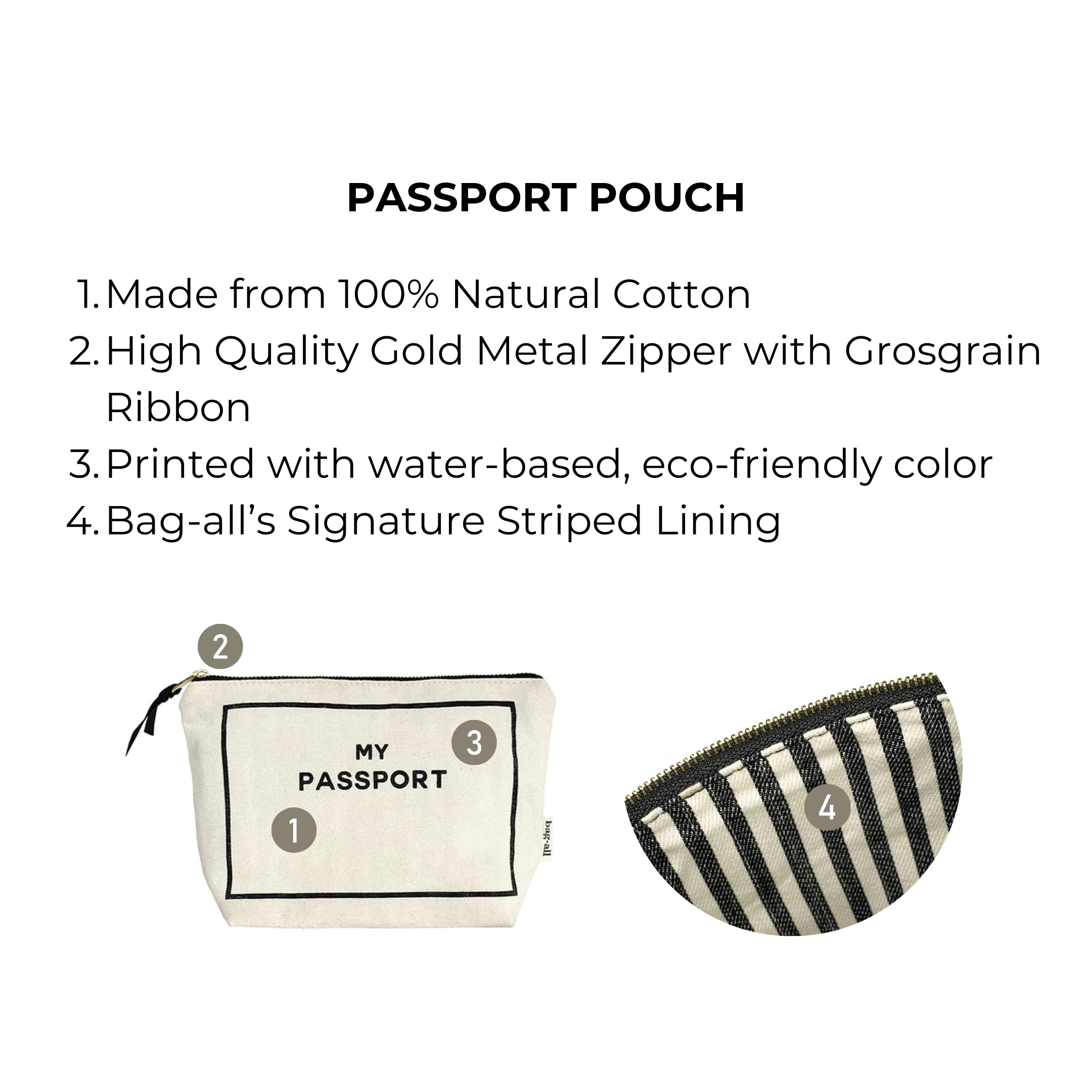 Passport Pouch – Cream - Glamourous Grace
