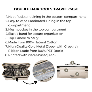 Double Hair Tools Travel Case – Cream - Glamourous Grace