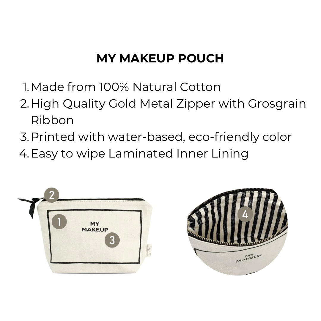 My Makeup Pouch, Coated Lining – Cream - Glamourous Grace