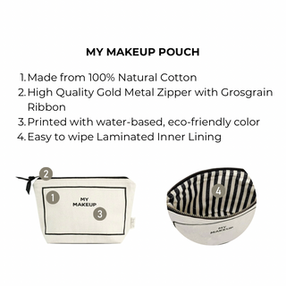 My Makeup Pouch, Coated Lining – Cream - Glamourous Grace