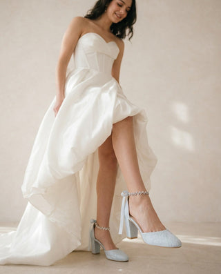 Lace Block Heel with Amaryllis Crystal Strap