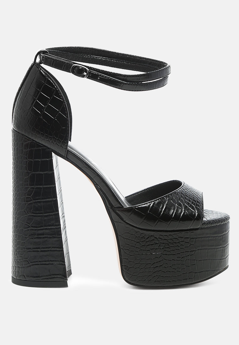 Alice Croc Platform Heeled Sandals - Glamourous Grace