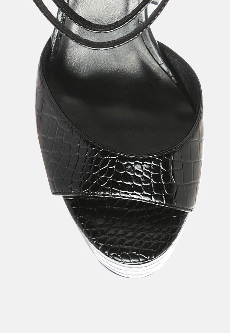 Alice Croc Platform Heeled Sandals - Glamourous Grace