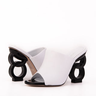 The Cymmer White Leather Women Sandal - Glamourous Grace