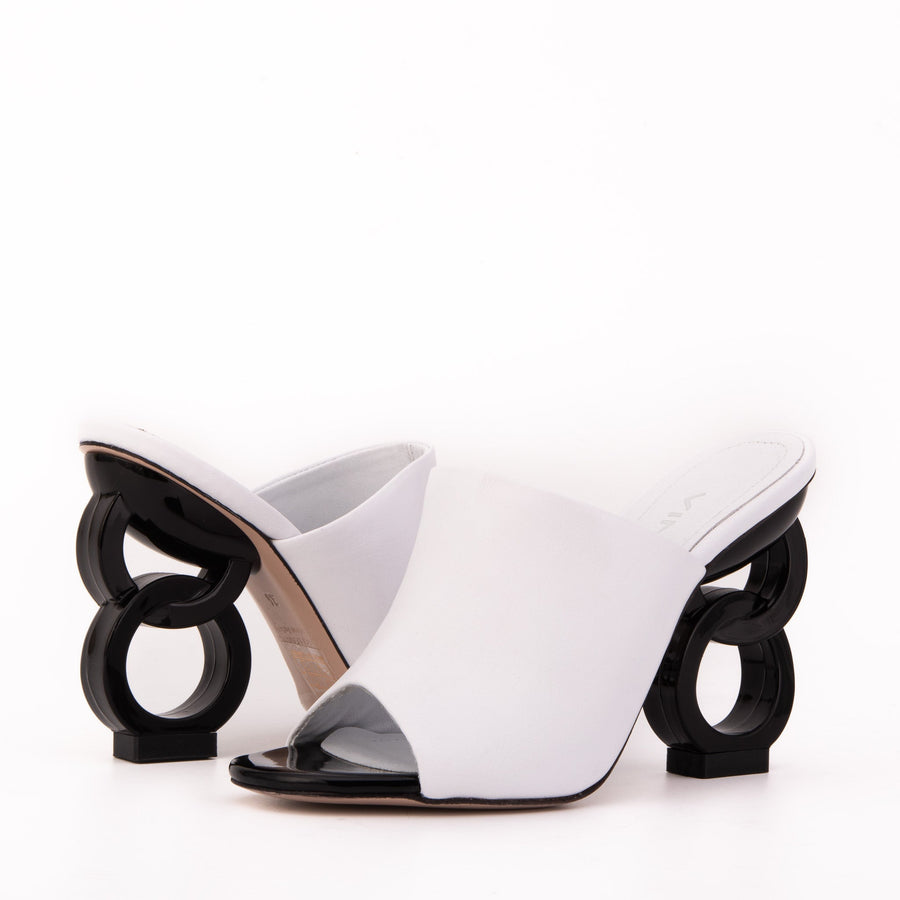 The Cymmer White Leather Women Sandal - Glamourous Grace