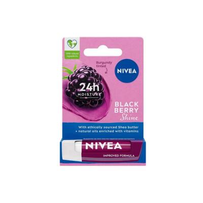 Nivea Black Berry Shine Lip Care Balm - Moisturizing, Subtle Shine, Blackberry Scent - Glamourous Grace