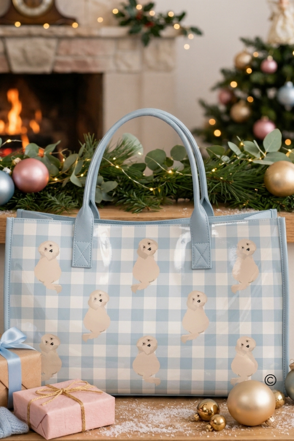 SC - ETA 10/15-10/29 Mr Biscuit Vinyl Tote Bag© - Glamourous Grace
