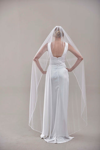 Elegant Beaded Wedding  Veil-D205R - Glamourous Grace