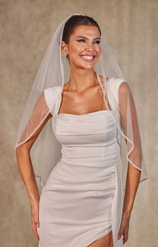 Bridal Shower Pearl Veil- D257 - Glamourous Grace