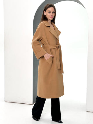 Monique Tailored Cashmere Wool Blend Coat in Bluff
