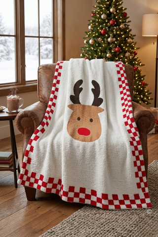 SC - ETA 9/30-10/14 Santa's Sweetheart Reindeer Blanket - Glamourous Grace