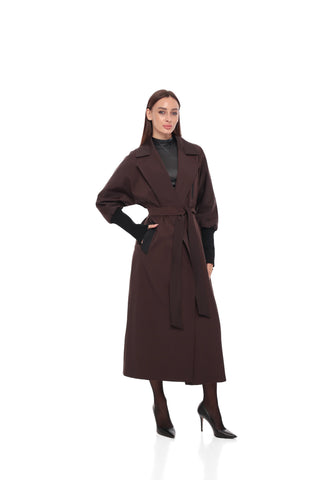 Miru Trench Coat in Chocolate