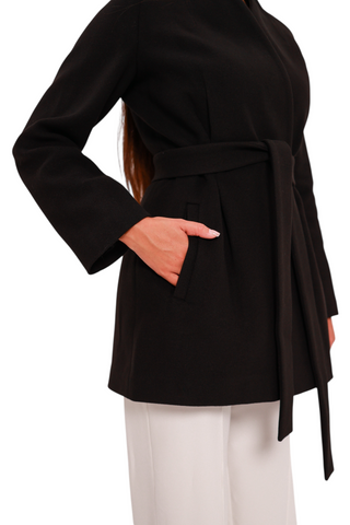 Opera Cashmere Blend Overcoat in Black